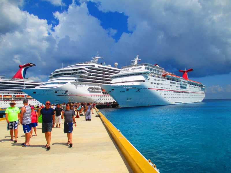Cruise ships in Cozumel cruise port