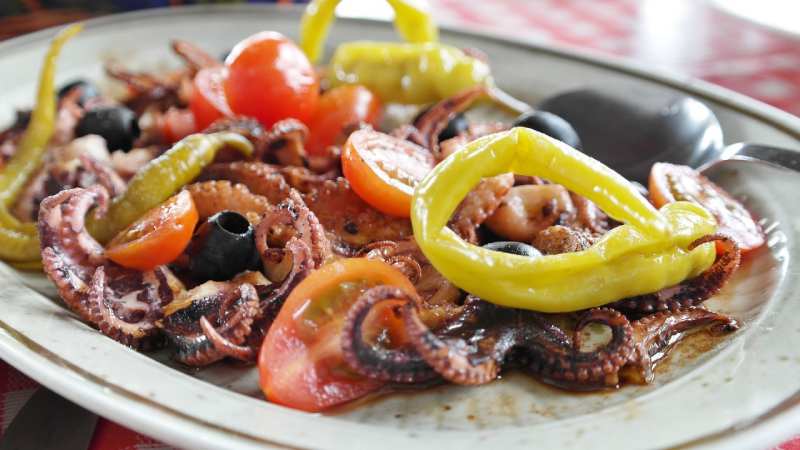 Octopus dish at The Cracked Conch in Grand Cayman