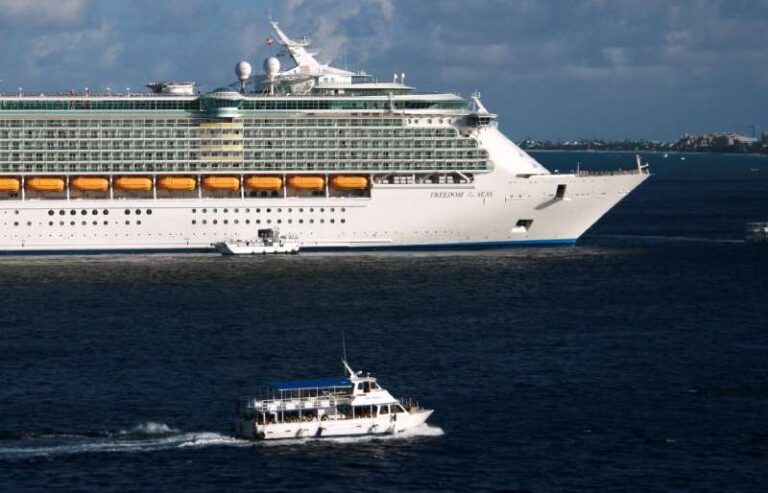 Tenders Beside Cruise Ship in George Town Grand Cayman