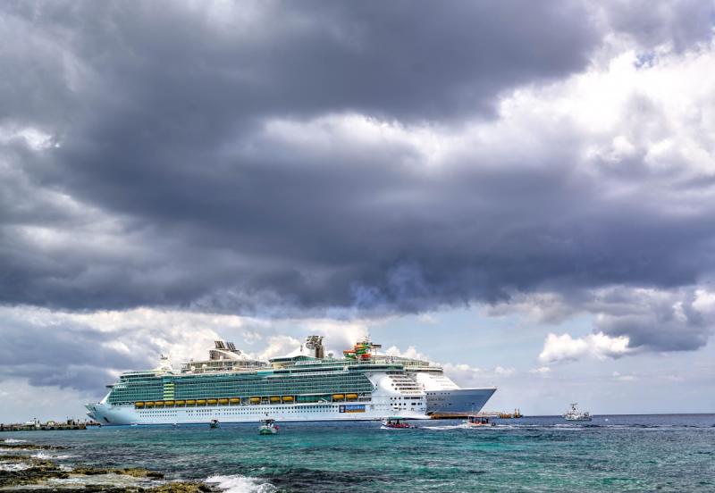 Cruise ship stormy clouds