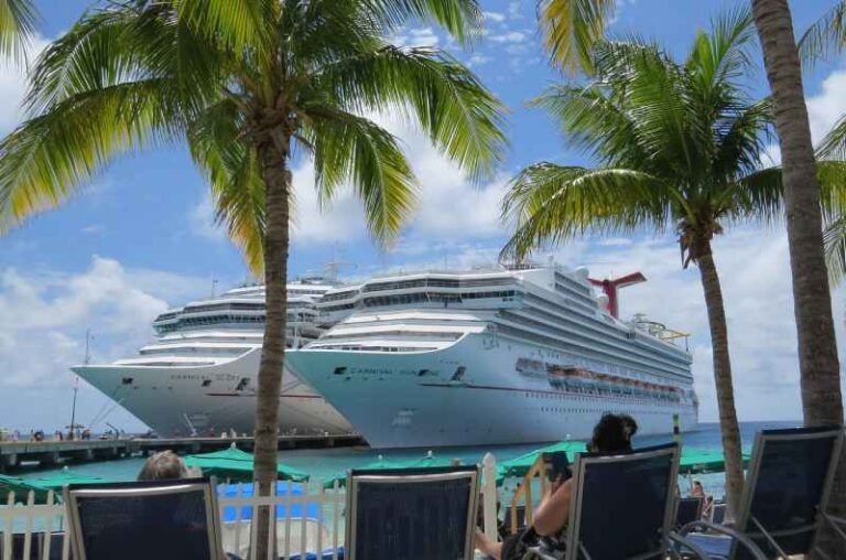 Two cruise ships in the Bahamas