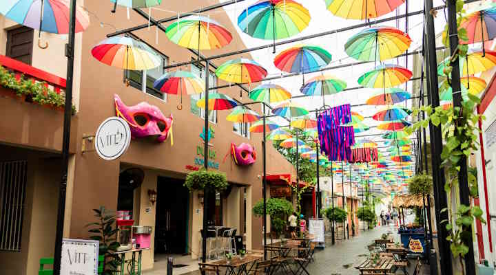 Umbrella Street Puerto Plata, Dominican Republic