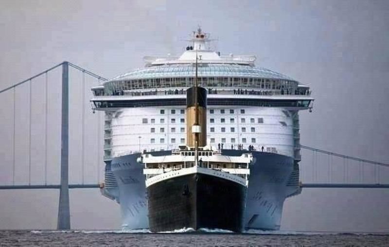 Titanic Scale vs Modern Cruise Ship