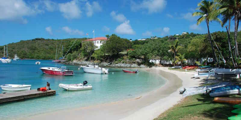 Beach near the ferry terminal in Cruz Bay