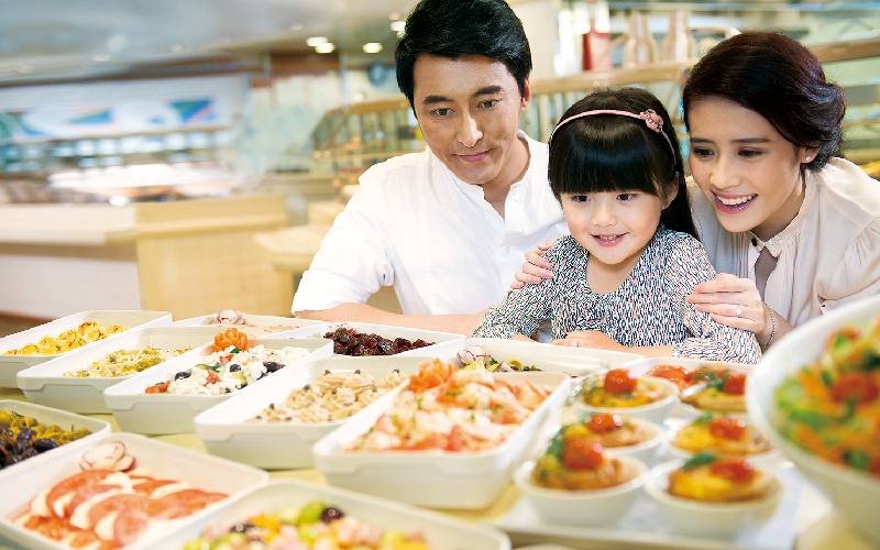 Family at Buffet on Cruise