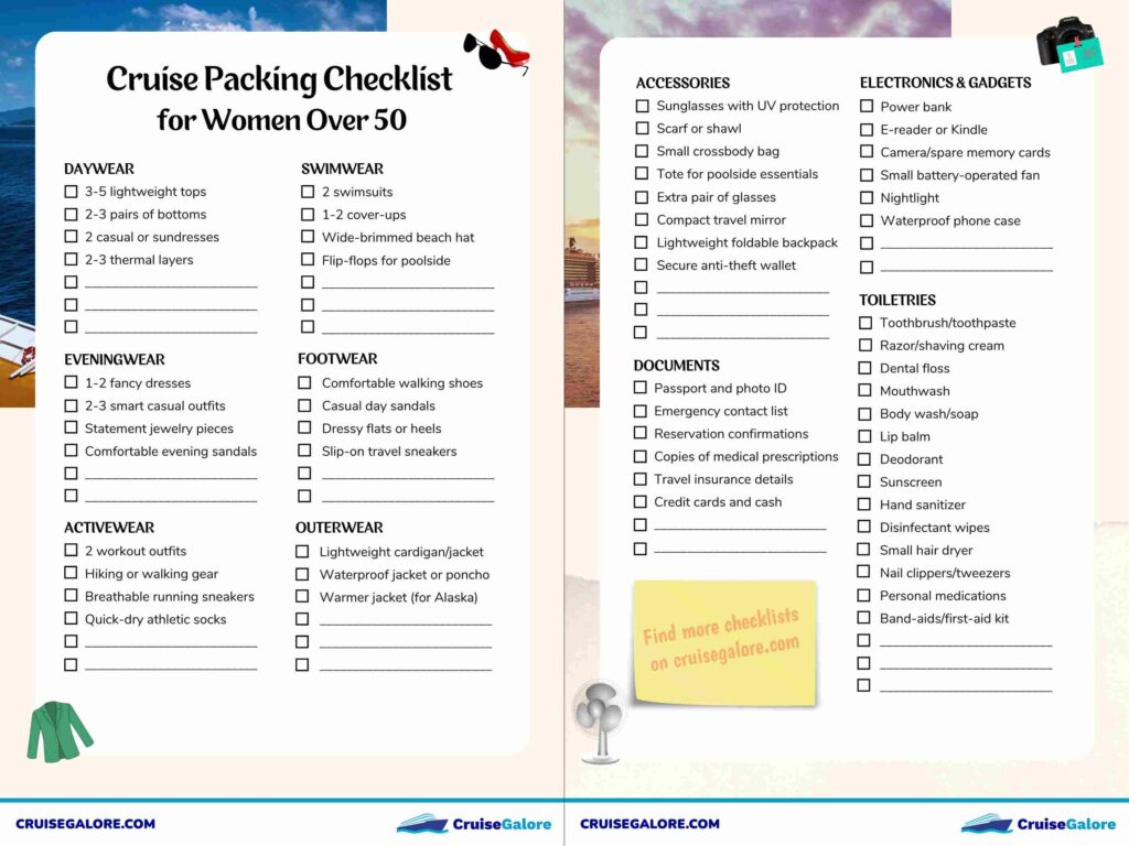 Cruise Packing Checklist for Women Over 50 Preview