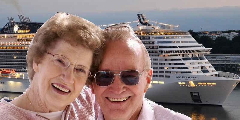 elderly couple cruising